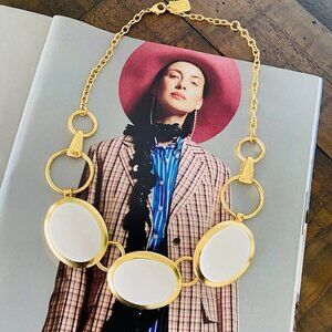 Karine Sultan Oval Enamel Goldtone Necklace